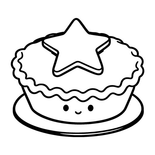 A mince pie with a star-shaped pastry lid and a crimped edge