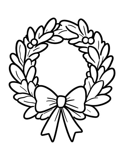 A simple Christmas wreath with a bow