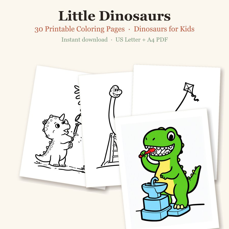 Little Dinosaurs printable coloring pages
