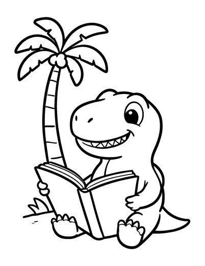 A small round baby T. rex dinosaur with tiny arms and a big grin