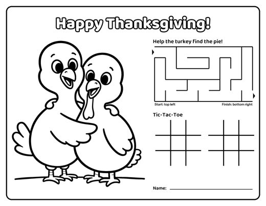Thanksgiving Coloring Placemats page 4