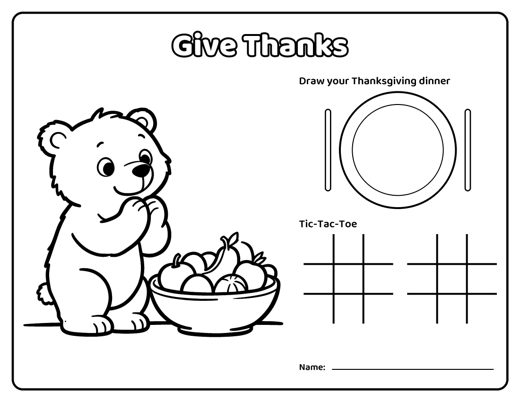 Thanksgiving Coloring Placemats page 6