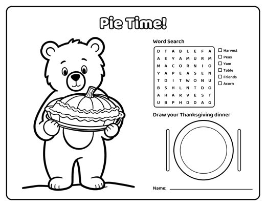 Thanksgiving Coloring Placemats page 8