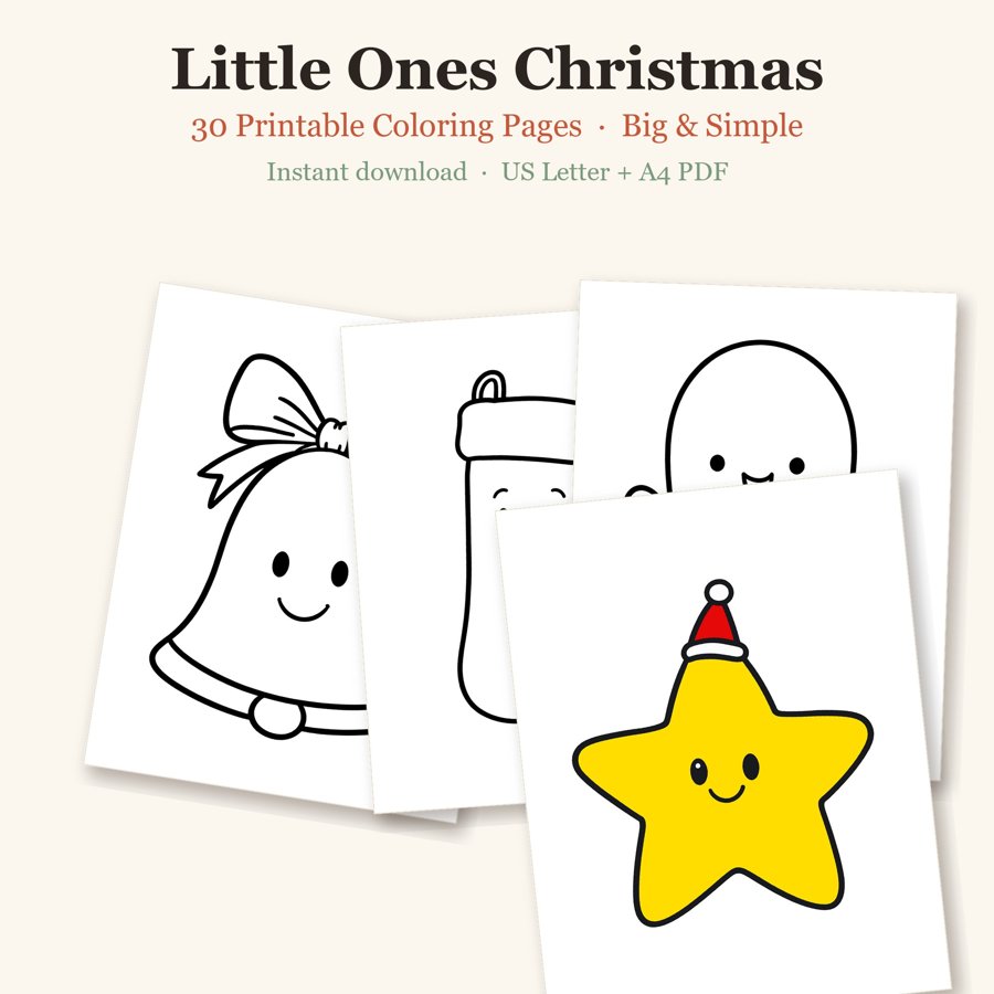 Little Ones Christmas printable coloring pages