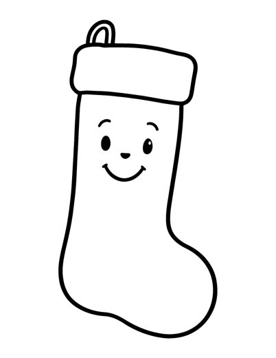 A big Christmas stocking with a happy face and a wide smooth cuff