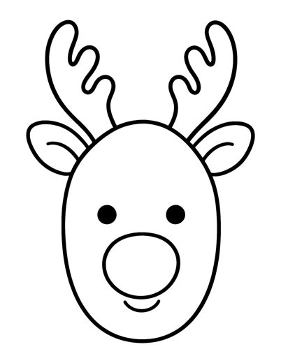A big friendly reindeer face with round eyes