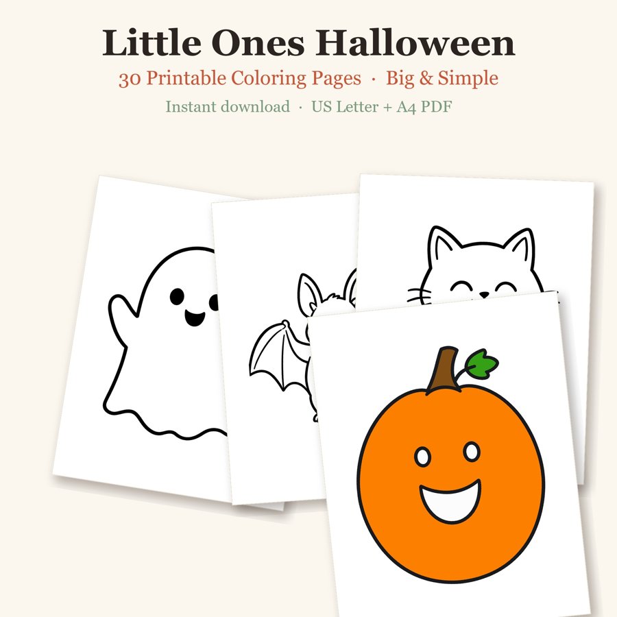Little Ones Halloween printable coloring pages